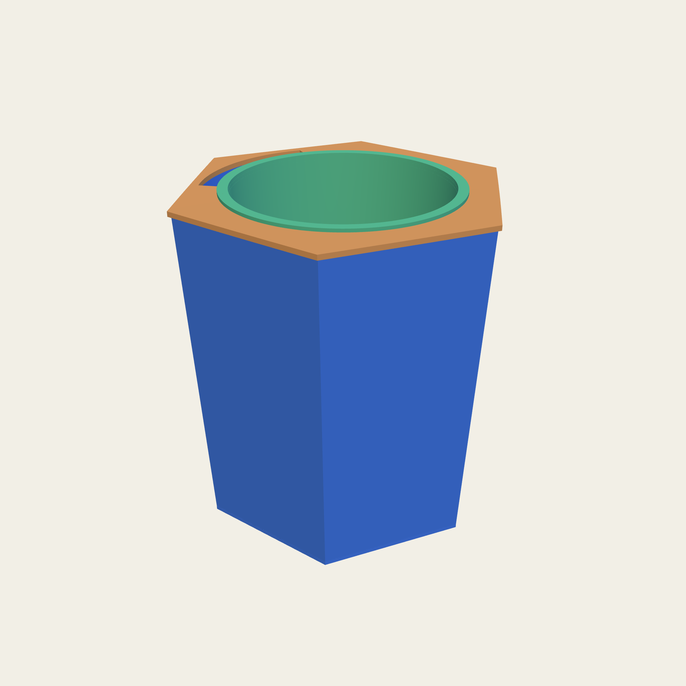 A six-sided pot.