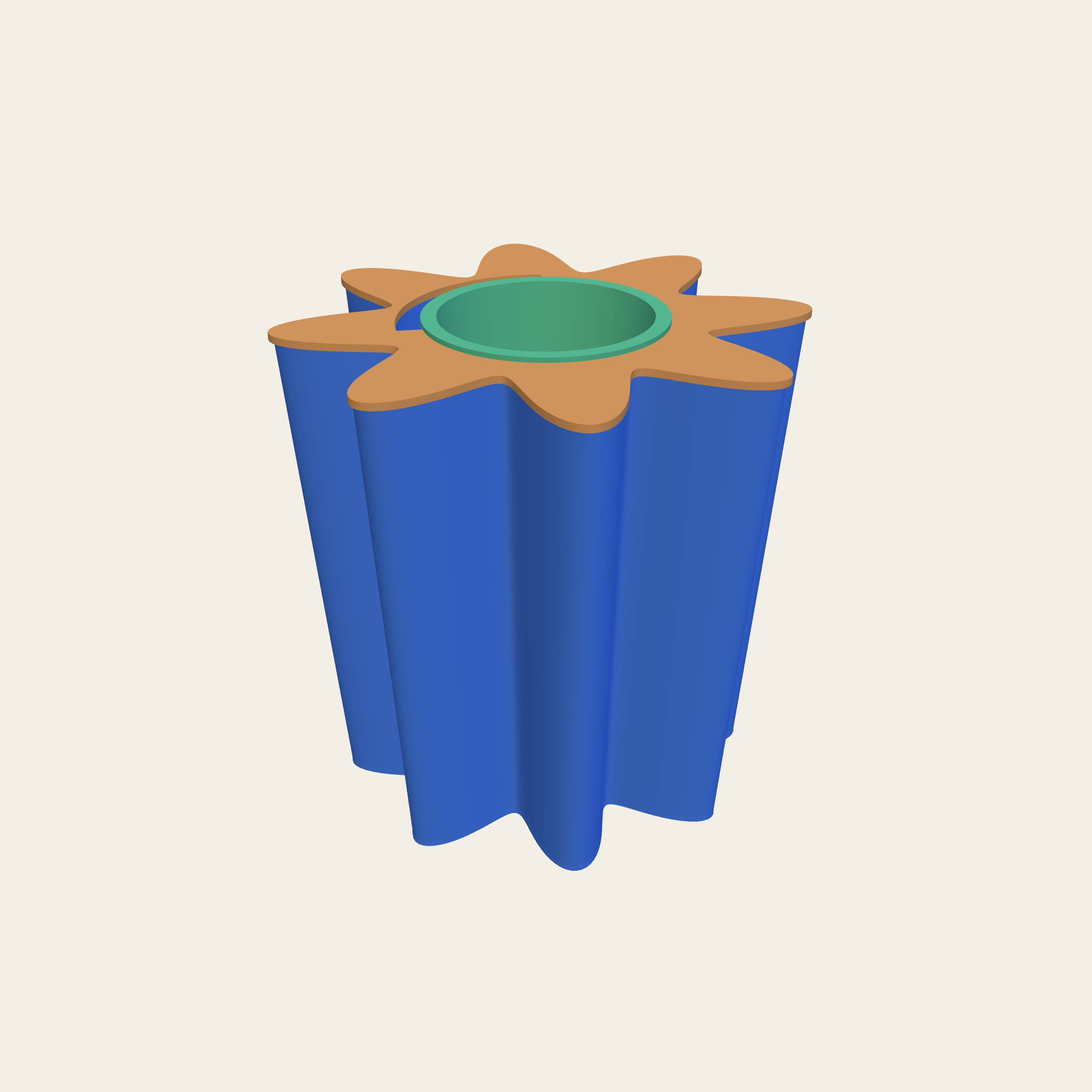 A lobed pot, like a clover.