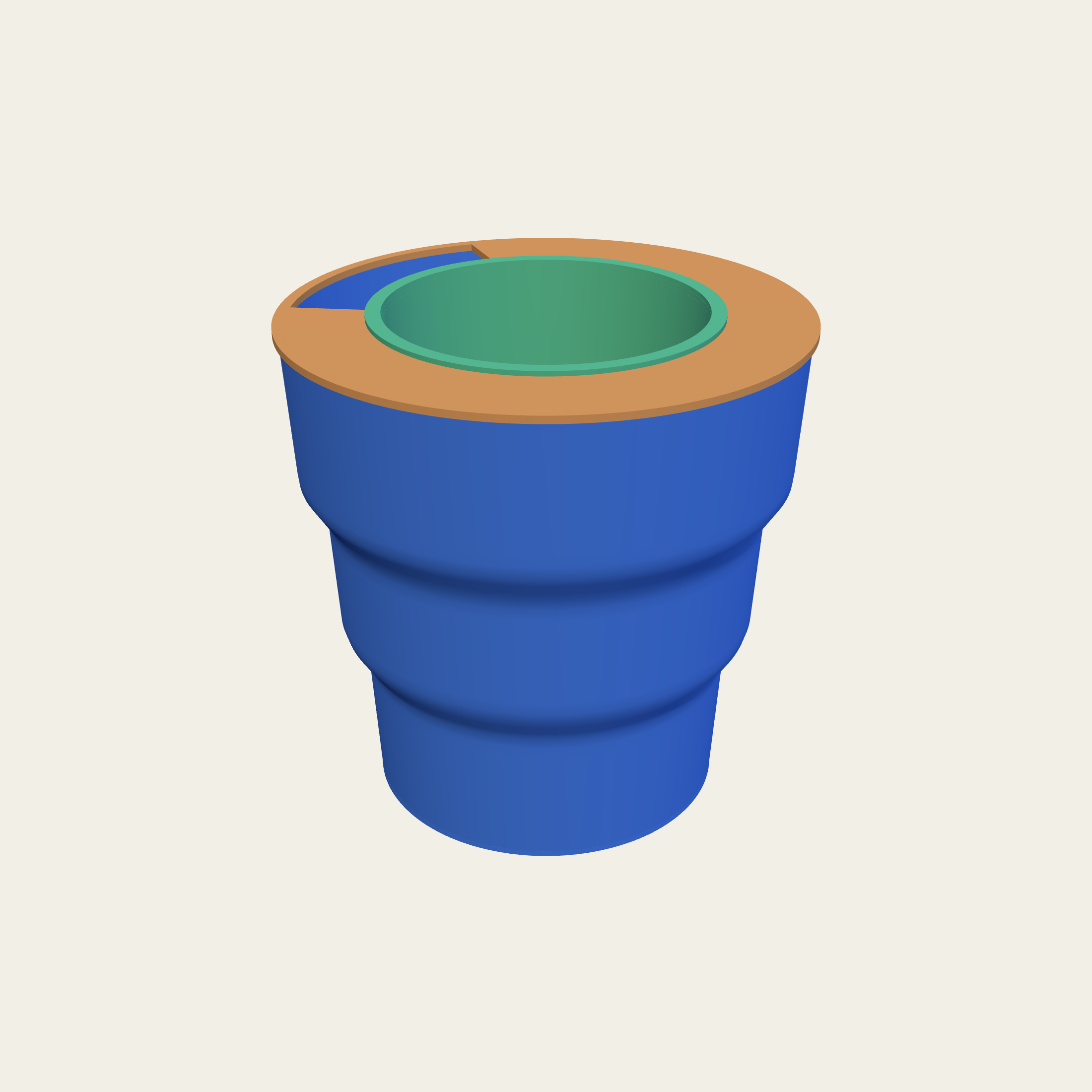 A stepped pot going down in tiers.
