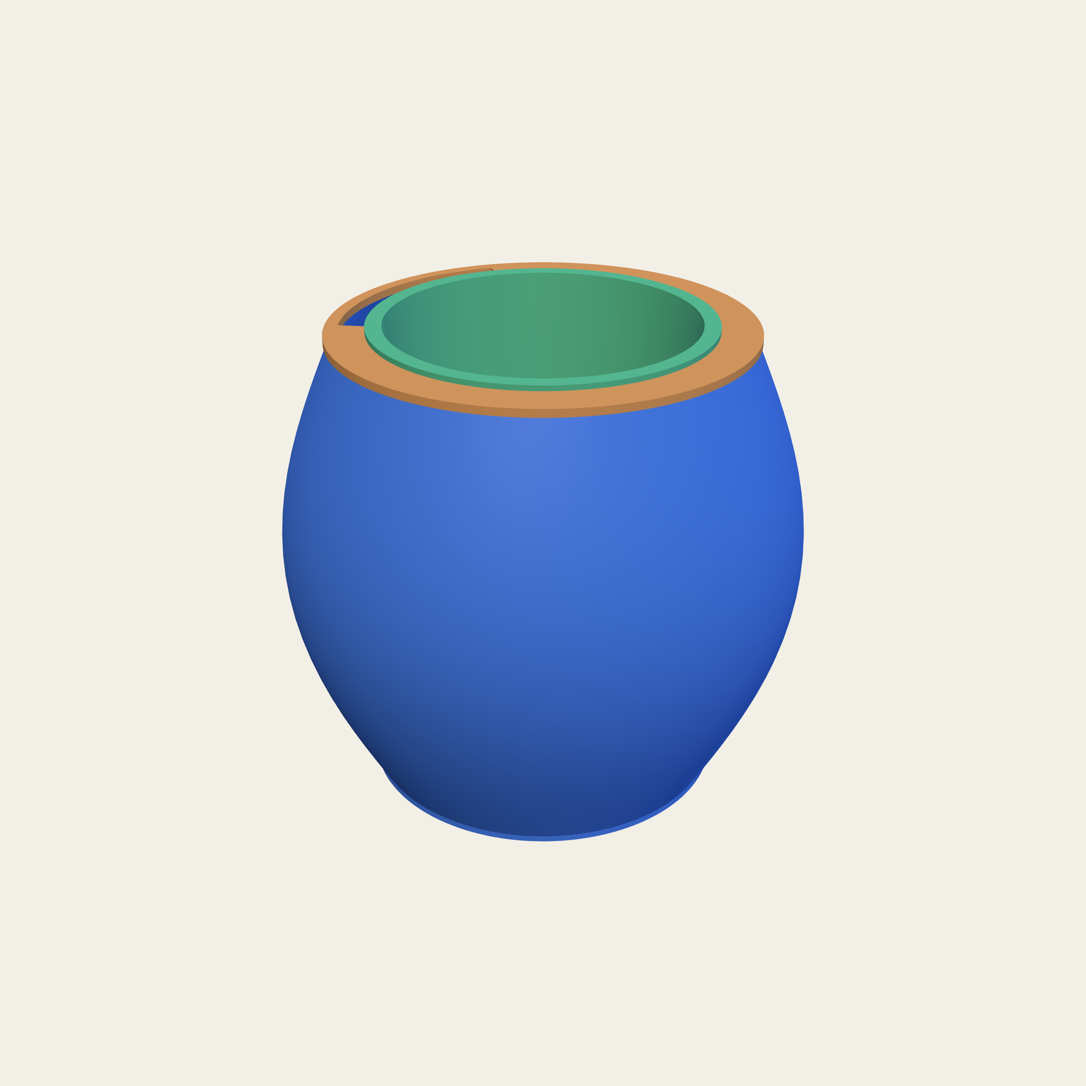 A rounded pot, full across the middle and drawn in top and bottom.