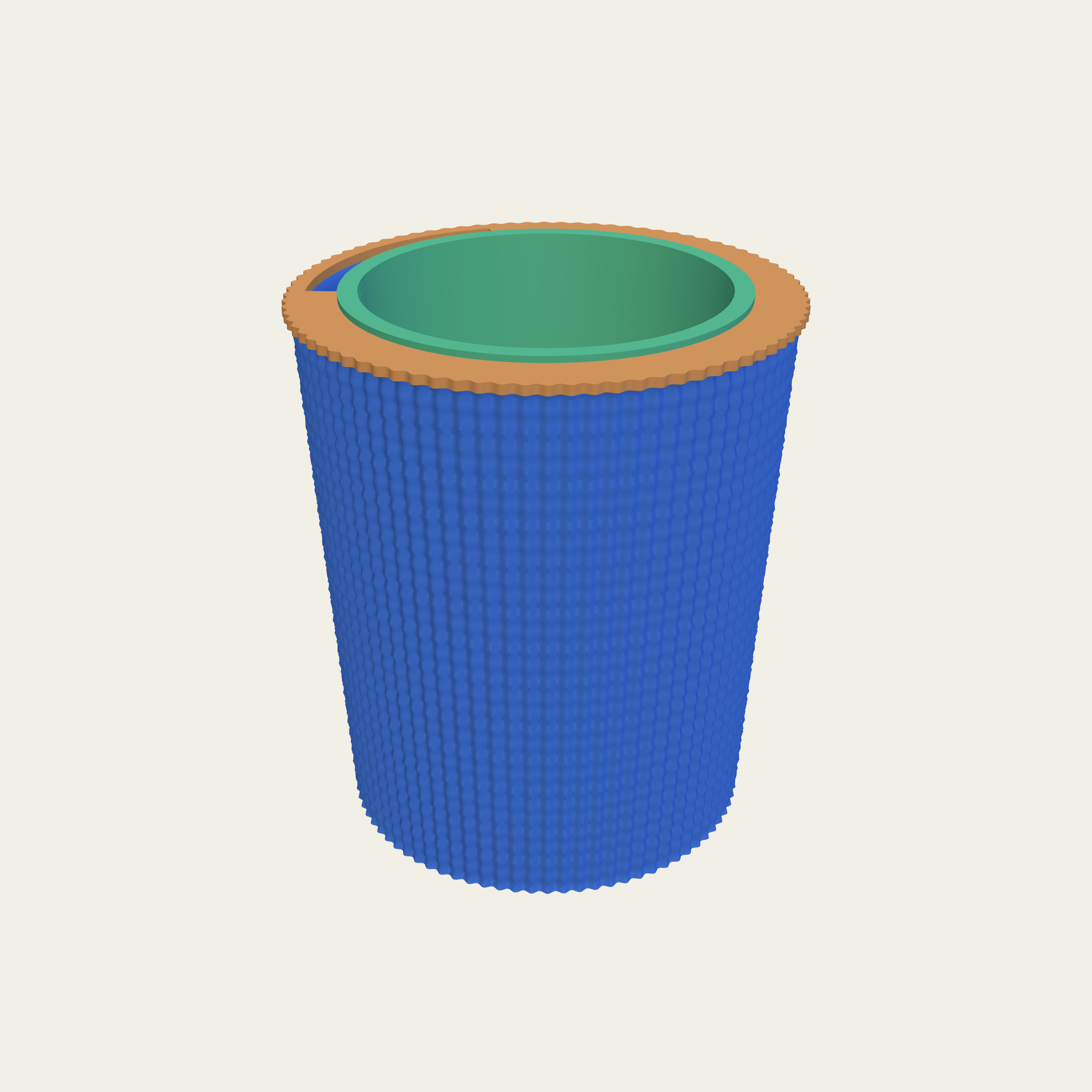 The pot with two surface treatments applied to the same body at once.