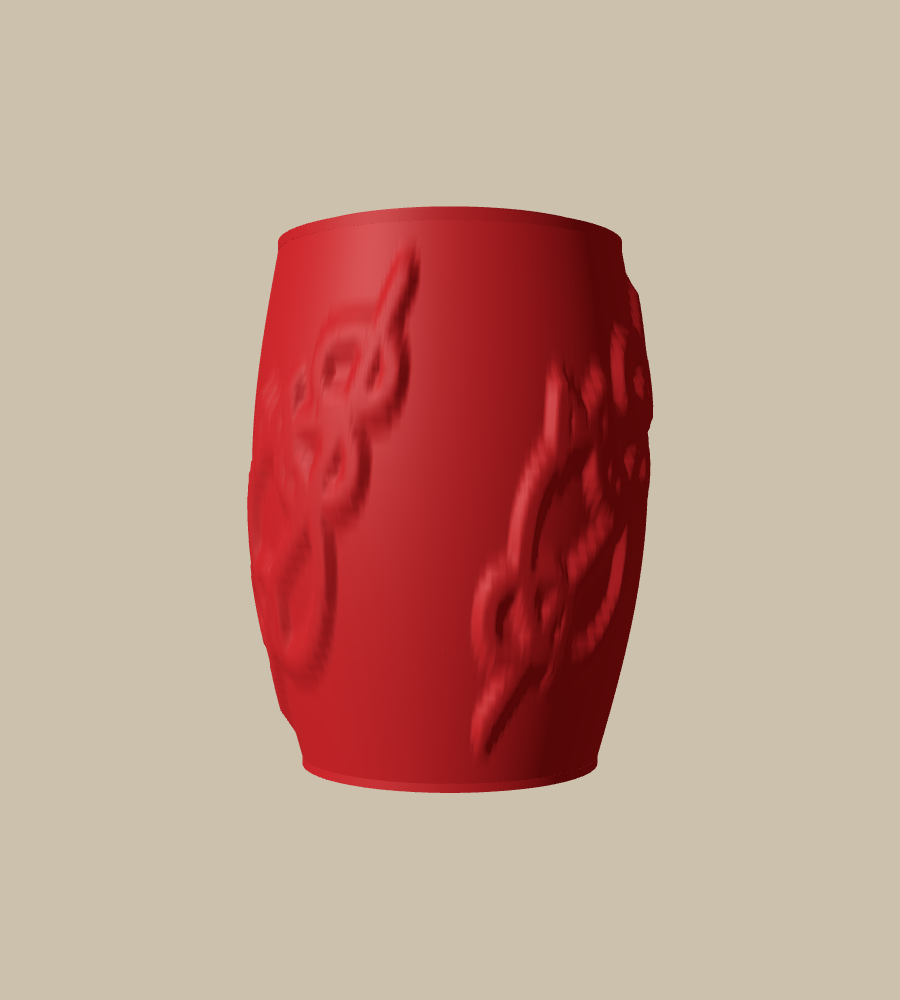 Armenia Pomegranate in Red, straight on