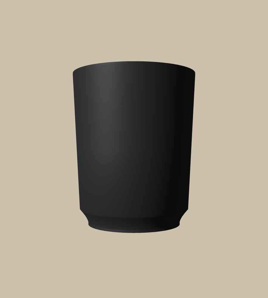 Bare Dish in Black, straight on