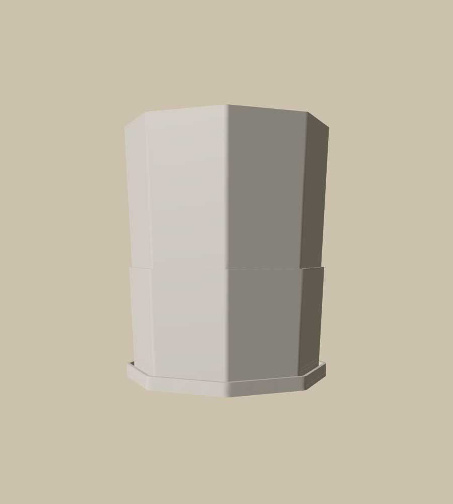 Basalt Column in White, straight on