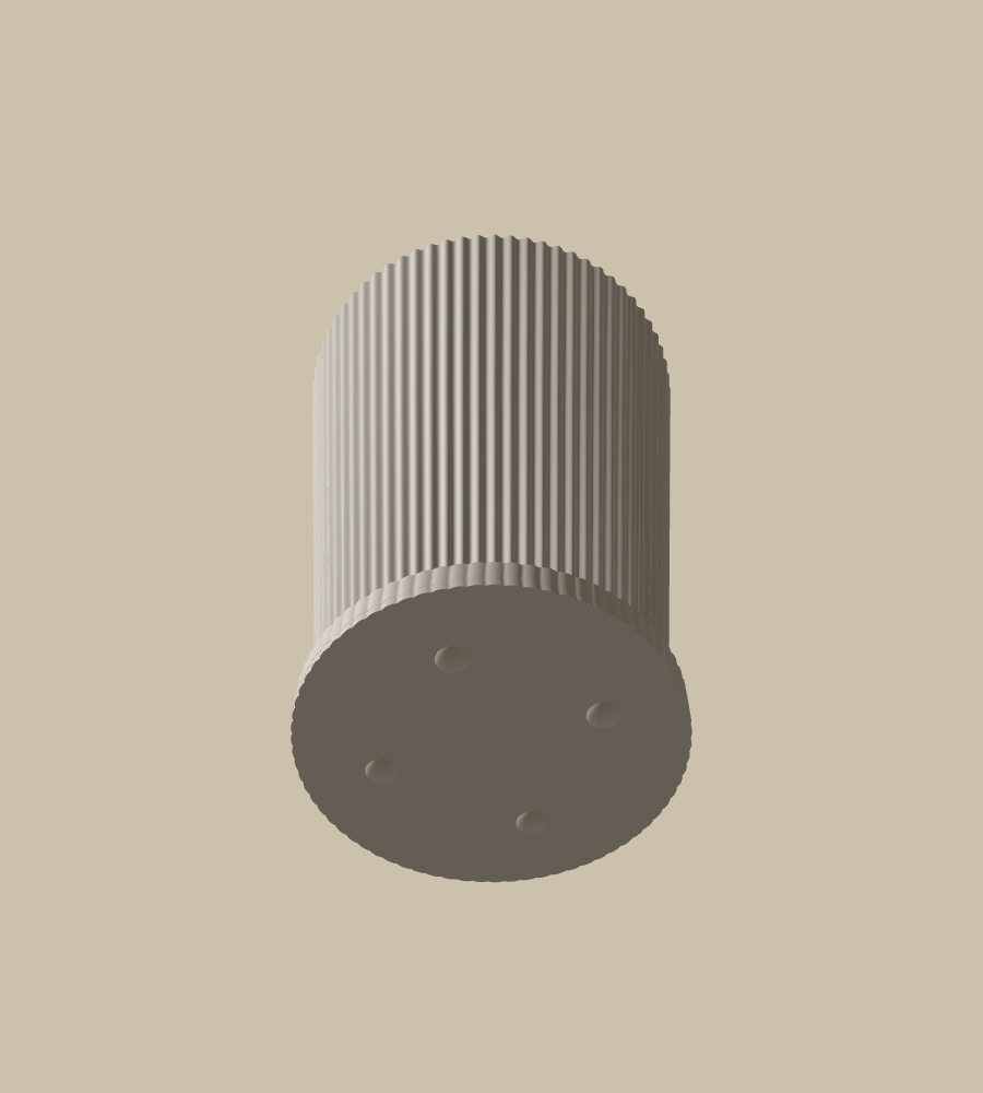 Column Pot 140 from below, showing the base
