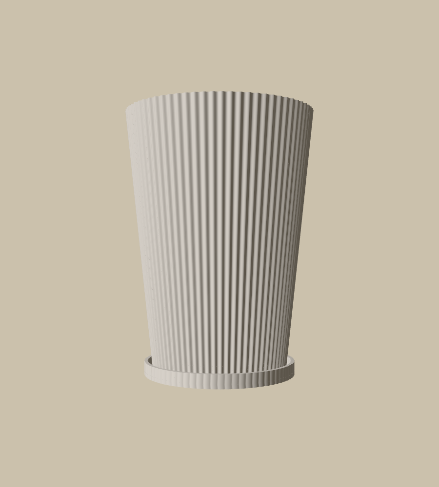 Column Pot 140, straight on against a plain ground