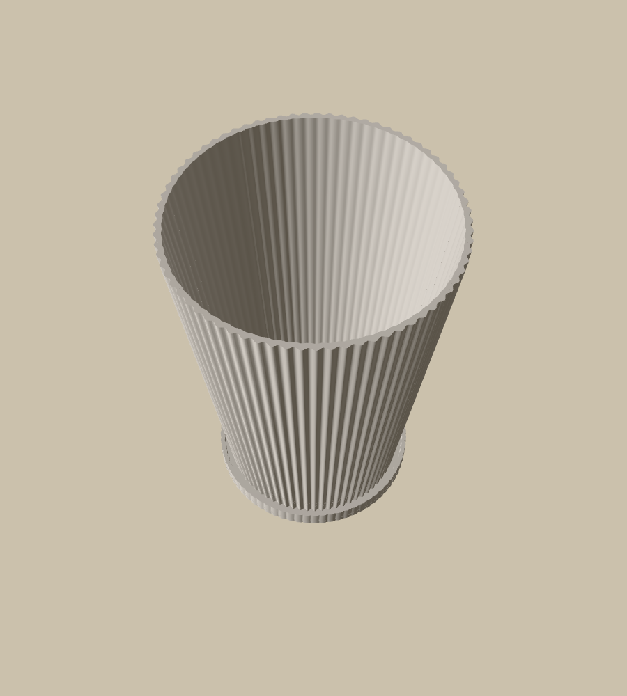 Column Pot 140 from above, showing the opening