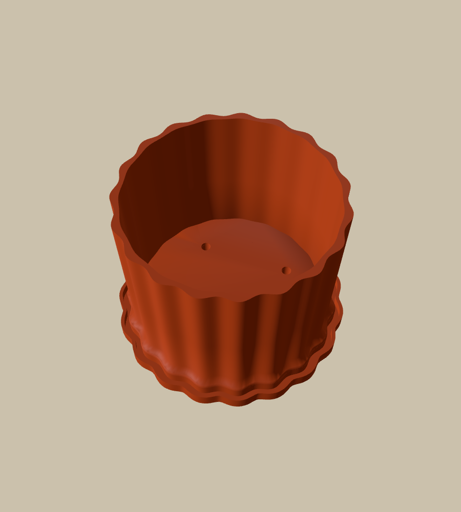 Colonnade Drum in Brown, from above