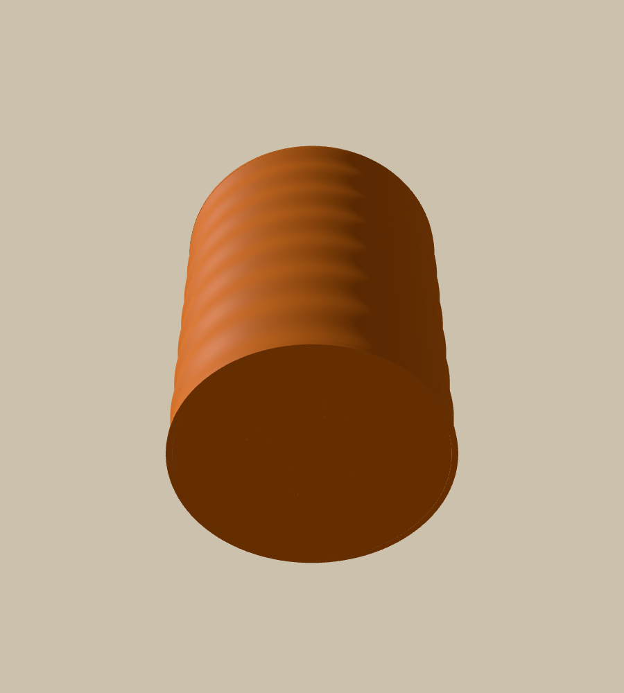 Corduroy Round in Orange, from below