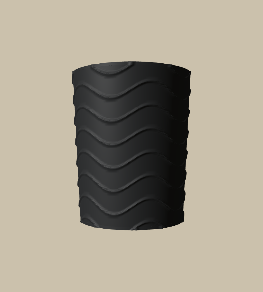 Deco Fan in Black, straight on