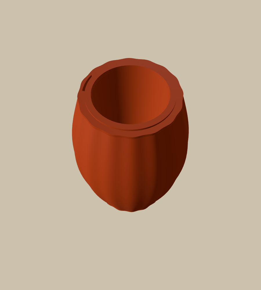 Harvest Gourd in Brown, from above