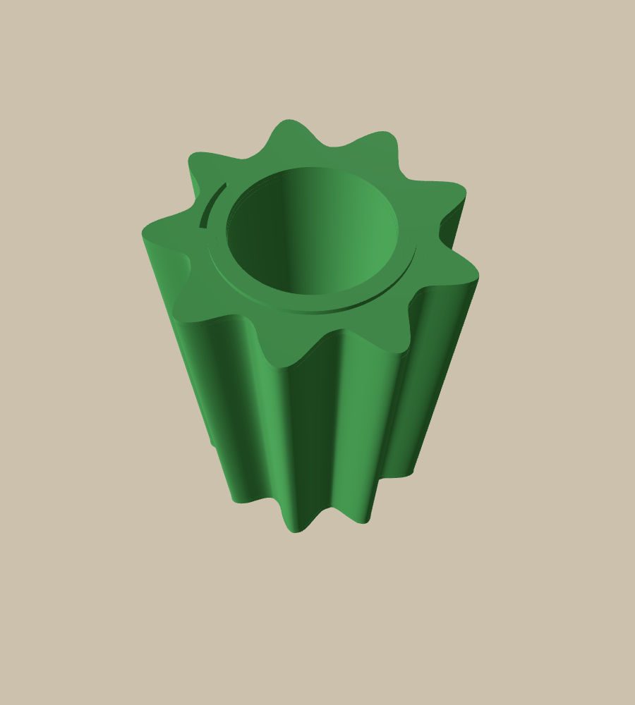 Hollow Star in Green, from above
