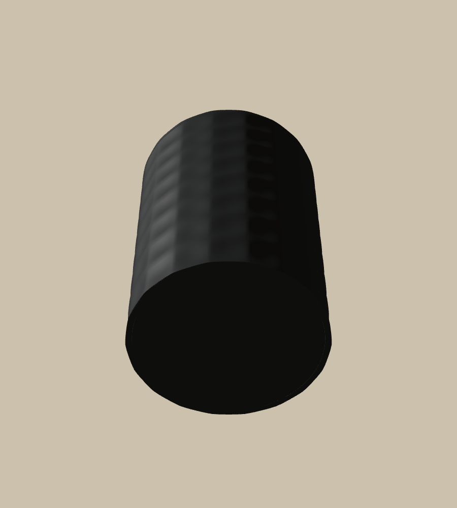 Pebble Dimple in Black, from below