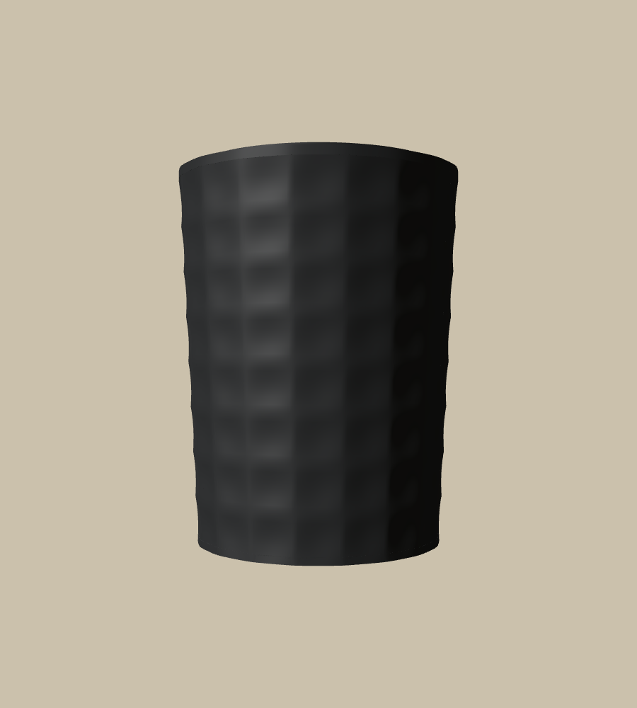 Pebble Dimple in Black, straight on