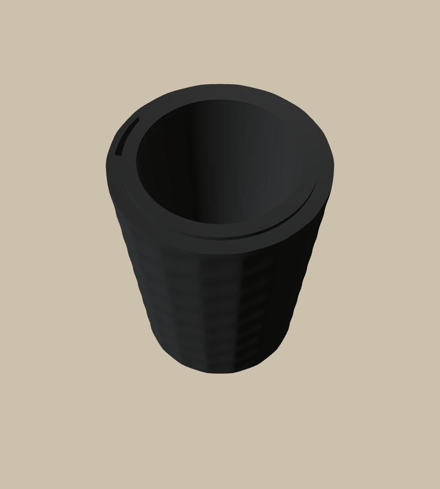 Pebble Dimple in Black, from above