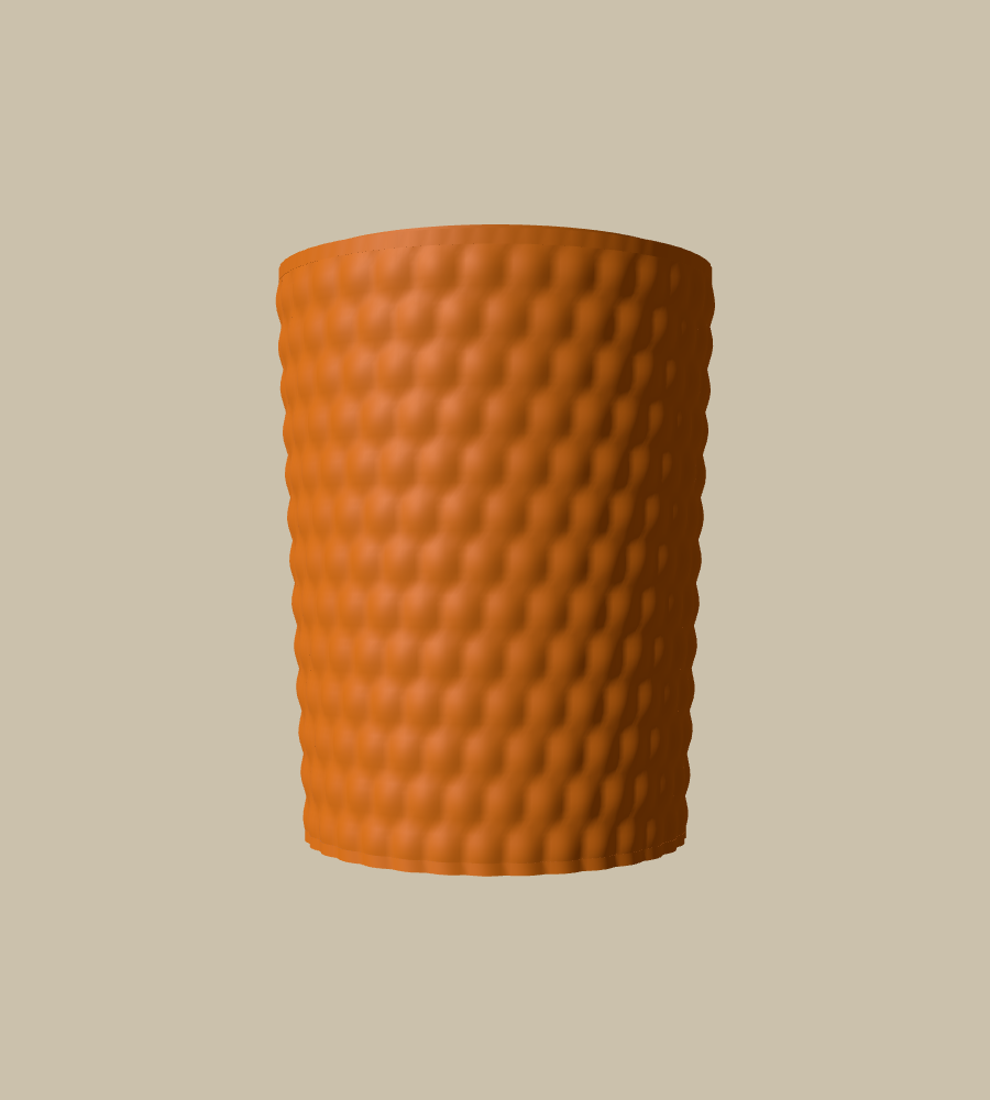 Pebble Fine in Orange, straight on