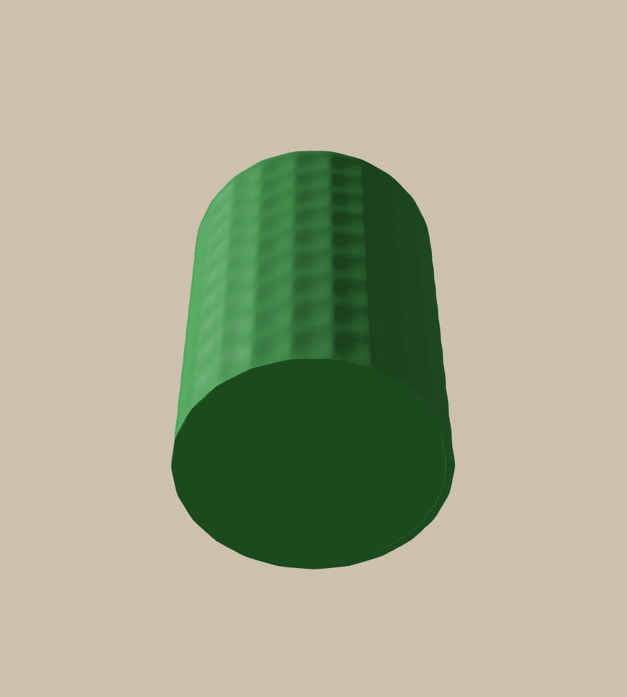 Pebble Press in Green, from below