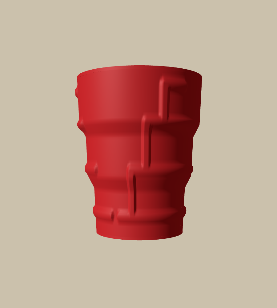 Yerevan Cascade in Red, straight on